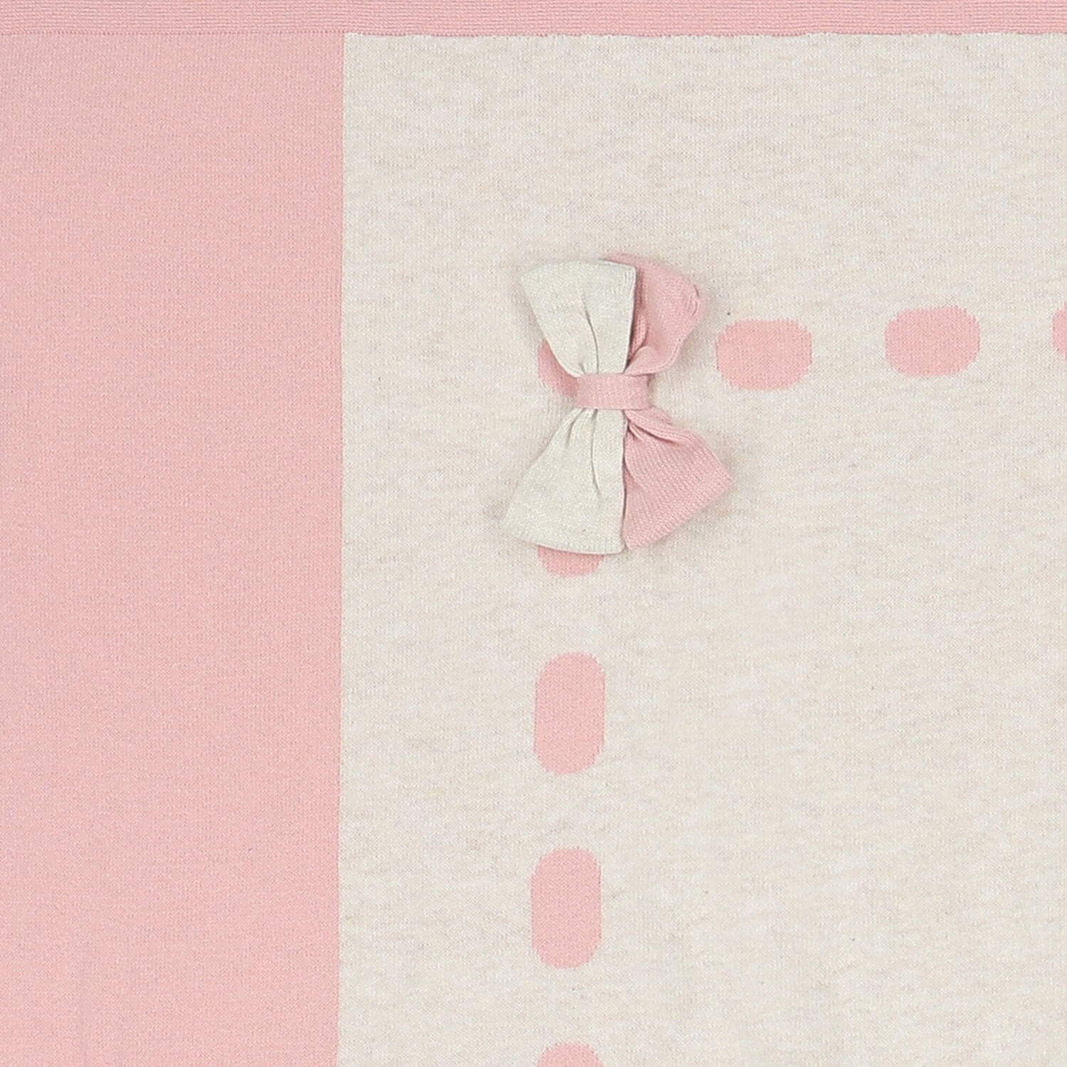 Baby Girls Pink & Ivory Knitted Blanket, 1, hi-res